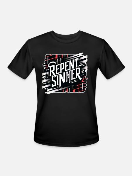 Repent Sinner 18 - Men's Moisture Wicking Performance T-Shirt - black