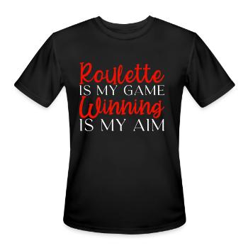 Roulette Is My Game Winning Is My Aim - Men's Moisture Wicking Performance T-Shirt - black - Front - Jackson (183cm)
