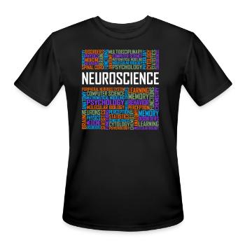 Neuroscience - Words - Men's Moisture Wicking Performance T-Shirt - black - Front - Jackson (183cm)