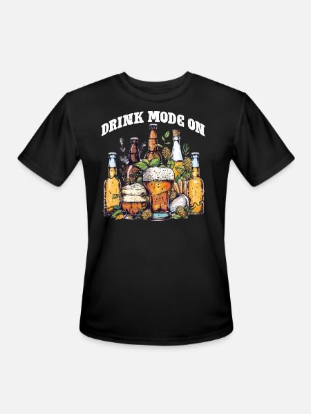 Drink Mode On - Men's Moisture Wicking Performance T-Shirt - black