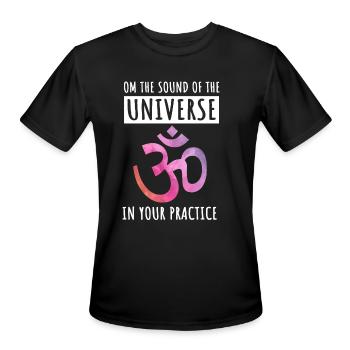 Om Aum Yoga Mantra - Men's Moisture Wicking Performance T-Shirt - black - Front - Jackson (183cm)