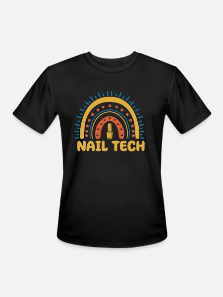 Nail Tech Boho Rainbow - Men's Moisture Wicking Performance T-Shirt - black