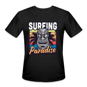 Surfing Paradise - Men's Moisture Wicking Performance T-Shirt - black - Front - Jackson (183cm)