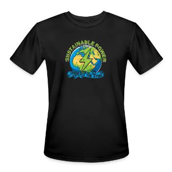 Sustainable Power: Embrace the Atom - Nuclear - Men's Moisture Wicking Performance T-Shirt - black - Front - Jackson (183cm)