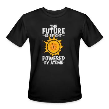 The Future is Bright: Powered by Atoms - Nuclear - Men's Moisture Wicking Performance T-Shirt - black - Front - Jackson (183cm)