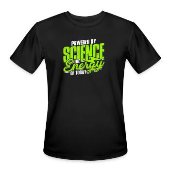 Powered by Science: The Energy of Today - Nuclear - Men's Moisture Wicking Performance T-Shirt - black - Front - Jackson (183cm)