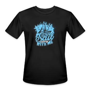 Sail away with me - Cruise - Men's Moisture Wicking Performance T-Shirt - black - Front - Jackson (183cm)