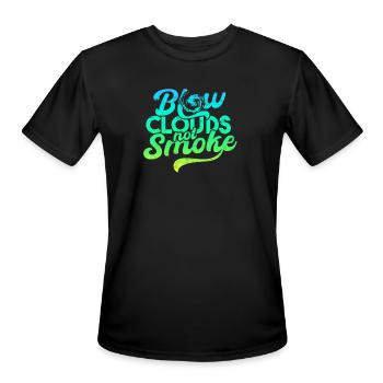 Blow clouds, not smoke - Smoke - Men's Moisture Wicking Performance T-Shirt - black - Front - Jackson (183cm)