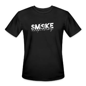 Smoke responsibly - Smoke - Men's Moisture Wicking Performance T-Shirt - black - Front - Jackson (183cm)