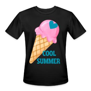Ice Cream Heart Summer Vibe - Men's Moisture Wicking Performance T-Shirt - black - Front - Jackson (183cm)