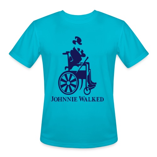 Johnnie Walked, Wheelchair fun, whiskey and roller - Men's Moisture Wicking Performance T-Shirt