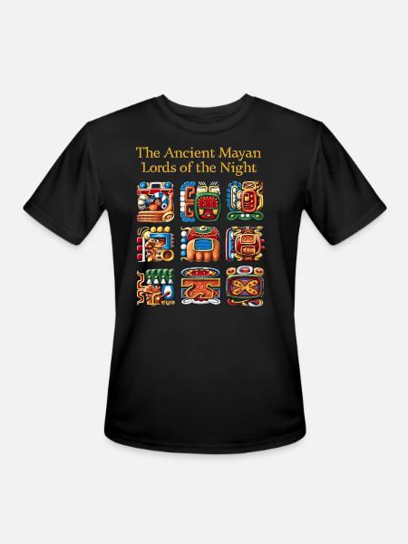 Ancient Mayan Glyphs - Men's Moisture Wicking Performance T-Shirt - black