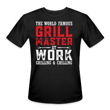 Steak Grilling Smoking BBQ Smoked - Men's Moisture Wicking Performance T-Shirt - black - Front - Jackson (183cm)