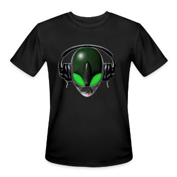Reptoid Green Alien Face DJ Music Lover - Friendly - Men's Moisture Wicking Performance T-Shirt - black - Front - Jackson (183cm)