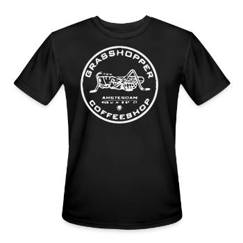 Grasshopper Cafe Amsterdam Marijuana - Men's Moisture Wicking Performance T-Shirt - black - Front - Jackson (183cm)
