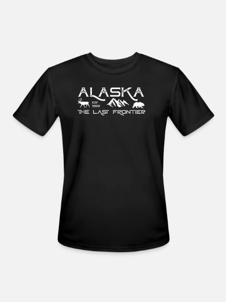 Rustic Alaska The Last Frontier Alaskan Outdoors - Men's Moisture Wicking Performance T-Shirt - black