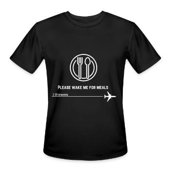 Meal Wake-Up Onboard Graphic - Men's Moisture Wicking Performance T-Shirt - black - Front - Jackson (183cm)