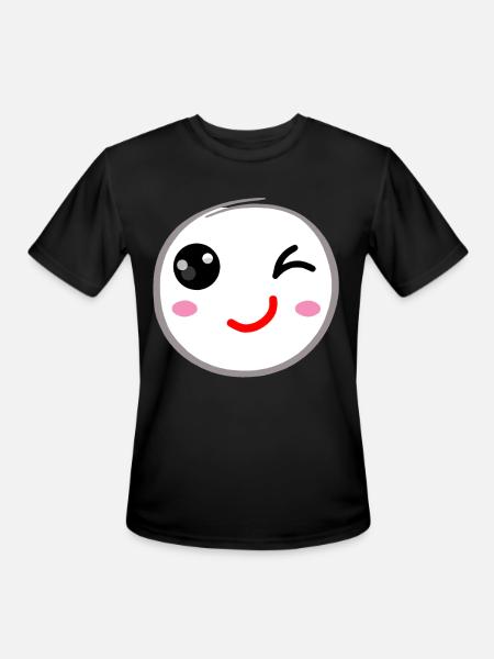 Winking face, Wink smile - Men's Moisture Wicking Performance T-Shirt - black