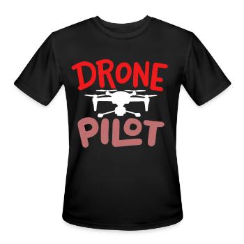 Drone Pilot - Men's Moisture Wicking Performance T-Shirt - black - Front - Jackson (183cm)