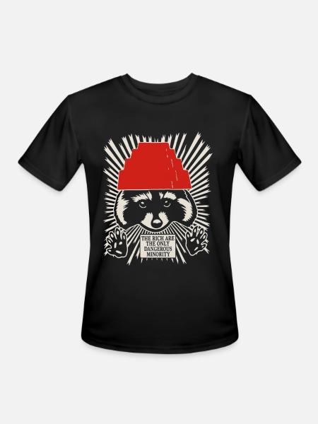 Raccoon DEVO Hat Poster – Bold Political Art Print - Men's Moisture Wicking Performance T-Shirt - black