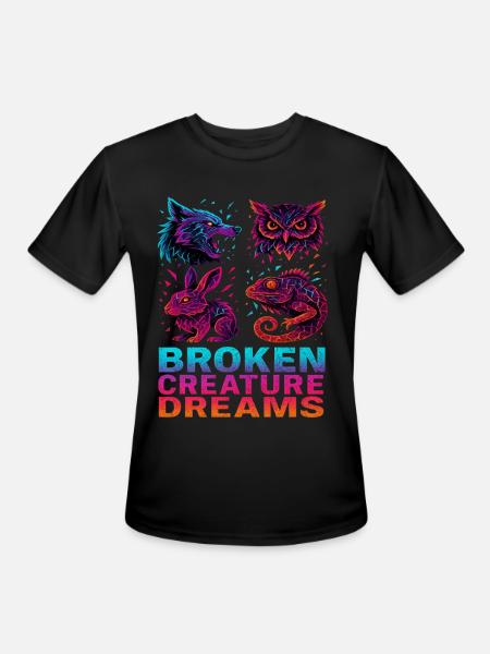 Bizarre Abstract Animals Broken Creatures - Men's Moisture Wicking Performance T-Shirt - black