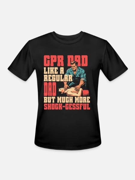 CPR Instructor Dad Paramedic - Men's Moisture Wicking Performance T-Shirt - black
