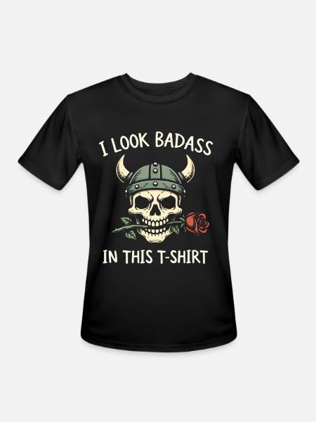 Badass Skull Viking Tee - Men's Moisture Wicking Performance T-Shirt - black