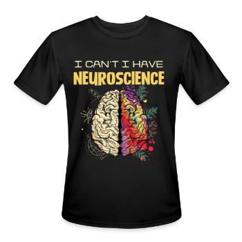 Neuroscience Brain Popart - Men's Moisture Wicking Performance T-Shirt - black - Front - Jackson (183cm)
