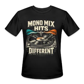 Vinyl Collector Mono Mix Hits Different - Men's Moisture Wicking Performance T-Shirt - black - Front - Jackson (183cm)