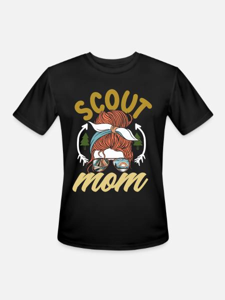 Messy Bun Scout Mom Scouting Mother - Men's Moisture Wicking Performance T-Shirt - black