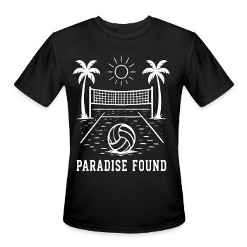 Paradise Found Beach Volleyball Summer Paradise - Men's Moisture Wicking Performance T-Shirt - black - Front - Jackson (183cm)