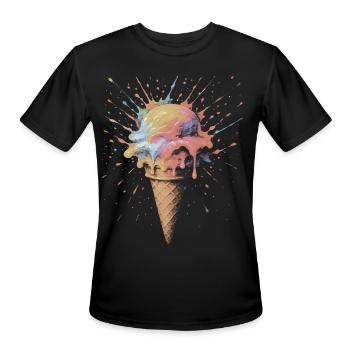 Multicolored Splash Ar Ice Cone - Men's Moisture Wicking Performance T-Shirt - black - Front - Jackson (183cm)