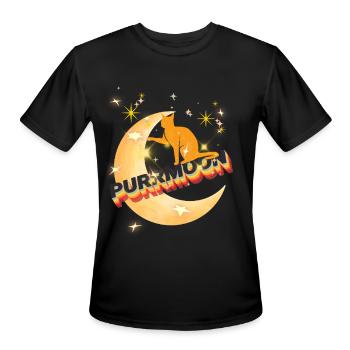 PURRMOON - Men's Moisture Wicking Performance T-Shirt - black - Front - Jackson (183cm)