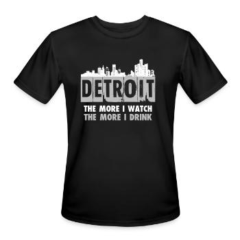 Detroit - The more I watch, the more I drink - Men's Moisture Wicking Performance T-Shirt - black - Front - Jackson (183cm)