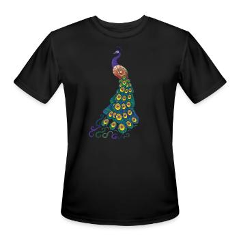 Peacock - Men's Moisture Wicking Performance T-Shirt - black - Front - Jackson (183cm)