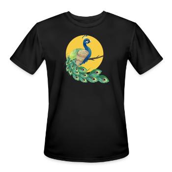 Peacock - Men's Moisture Wicking Performance T-Shirt - black - Front - Jackson (183cm)