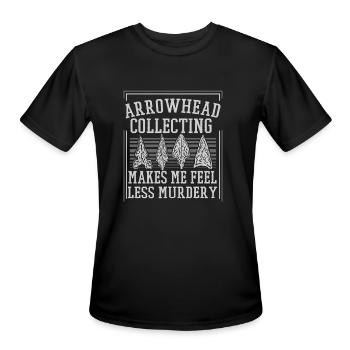 Makes Me Feel Less Murdery Flint Rocks Arrowhead - Men's Moisture Wicking Performance T-Shirt - black - Front - Jackson (183cm)