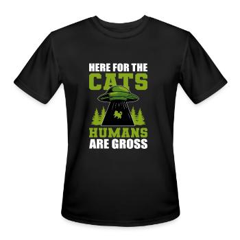 Ici, pour les chats, les humains sont une petite amie de chat dégoûtante - T-Shirt Performance pour hommes - noir - Devant - Jackson (183cm)