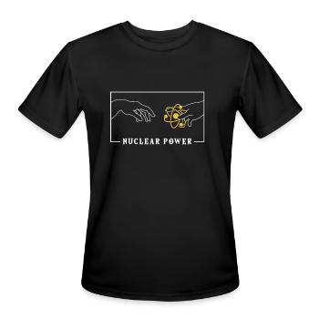 mic Michelangelo Creation of Adam Nuclear Power - Men's Moisture Wicking Performance T-Shirt - black - Front - Jackson (183cm)