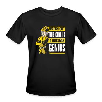 This Girl Is A Nuclear Genuis Energy Nuclear - Men's Moisture Wicking Performance T-Shirt - black - Front - Jackson (183cm)