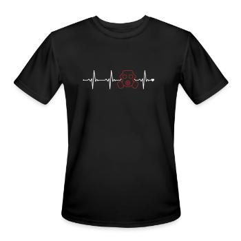 Nuclear Engineer Heartbeat Energy Uranium Nuclear - Men's Moisture Wicking Performance T-Shirt - black - Front - Jackson (183cm)