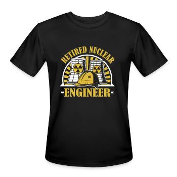 Retired Nuclear Engineer Energy Uranium Nuclear - Men's Moisture Wicking Performance T-Shirt - black - Front - Jackson (183cm)