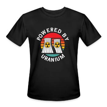 Powered By Uranium Uranium Energy Nuclear Engineer - Men's Moisture Wicking Performance T-Shirt - black - Front - Jackson (183cm)