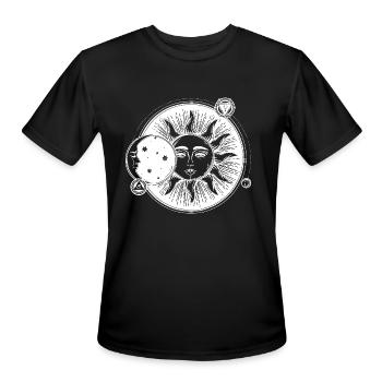 Sun and Moon in White - Men's Moisture Wicking Performance T-Shirt - black - Front - Jackson (183cm)