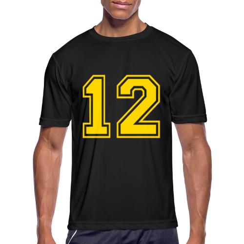 Number 12 in a classic athletic collegiate font - Men's Moisture Wicking Performance T-Shirt