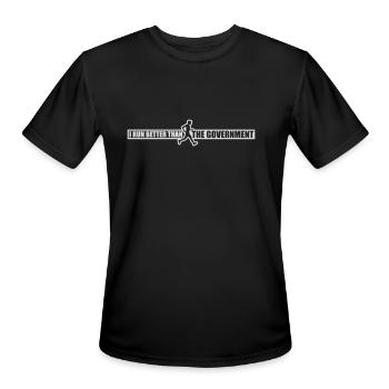 run better than government - Men's Moisture Wicking Performance T-Shirt - black - Front - Jackson (183cm)