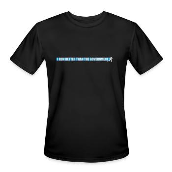 run better than government - Men's Moisture Wicking Performance T-Shirt - black - Front - Jackson (183cm)
