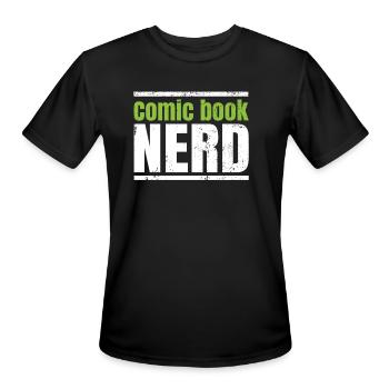 Nerd comique - T-Shirt Performance pour hommes - noir - Devant - Jackson (183cm)