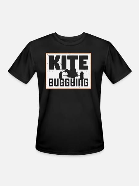 Kite Buggying - Men's Moisture Wicking Performance T-Shirt - black