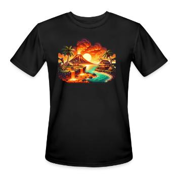 Volcanic Paradise - Men's Moisture Wicking Performance T-Shirt - black - Front - Jackson (183cm)